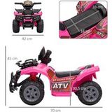 45 quad électrique pour enfants 6 V avec fonction marche avant, musique, quad électrique pour enfants 1,5-3 ans, rose