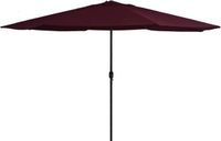 vidaXL Parasol met metalen paal 390 cm bordeauxrood