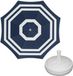 Merkloos / Sans marque Parasol Blauw/wit D140 cm incl. draagtas parasolvoet 42 cm