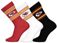 NFL KANSAS CITY CHIEFS Crew Socks - 3-pack - Rood/Wit/Zwart - Maat 35/38