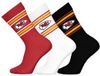NFL KANSAS CITY CHIEFS Crew Socks - 3-pack - Rood/Wit/Zwart - Maat 35/38