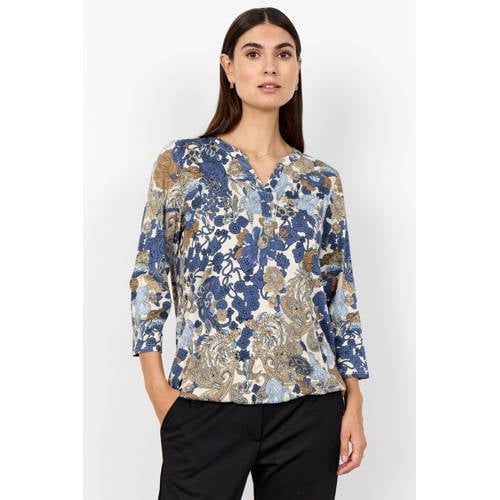 Soyaconcept Gebloemde Top Blauw