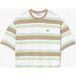 Lacoste T-shirt femme blanc/vert, rayures horizontales
