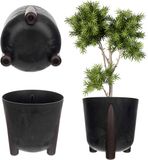 Merkloos KADAX Moderne Ronde Bloempot met Binneninzetstuk - Decoratieve Plantenpot voor Binnen en Buiten (34 cm)