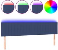 vidaXL Hoofdbord LED 160x5x78/88 cm stof bleu