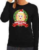 Bellatio Decorations Shoppartners Bv Foute kersttrui / sweater sexy kerstvrouw - zwart - Merry Christmas boys voor dames XL