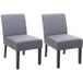 HWC-F61 Set van 2 eetkamerstoelen, loungestoel, stof/textiel ~ donkergrijs