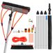 Telescopic brush - window cleaner - 7 meter aluminium pole - 19.8 meter hose - 180° rotating brush head - accessories - black