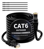 Merkloos Netwerkkabel Cat6 25m Zwart Buiten & Directe Begraving