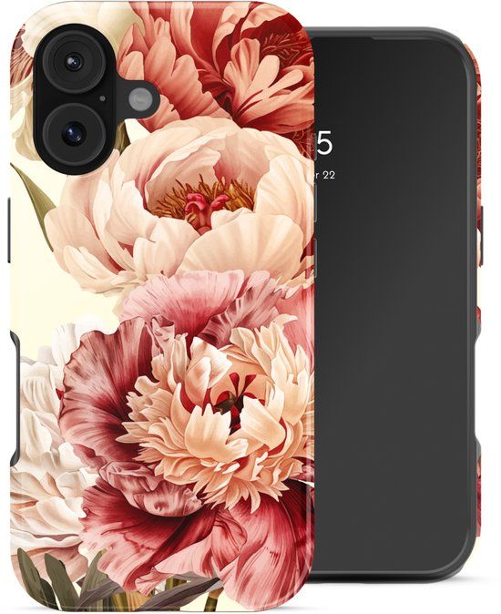 Selencia Hoesje - Geschikt voor Apple iPhone 17 - Backcover geschikt voor MagSafe - Vintage Peony