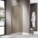 Fortifura Galeria Inloopdouche - 110x200cm - afgeronde glaswand - rook glas - wandarm - chroom SW1418366/SW797904