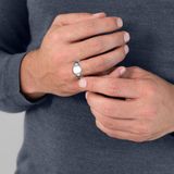 Männerglanz Ring Zilver 925 Zegelring Mannen Maat 68