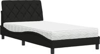 vidaXL Bed met matras, stof, zwart, 100x200 cm