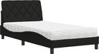 vidaXL Bed met matras, stof, zwart, 100x200 cm