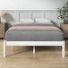 Zinus Ellie Bamboe bed, 140 x 190 cm, modern en licht bedframe met lattenbodem van hout, 35,5 cm opbergruimte onder het bed, wit