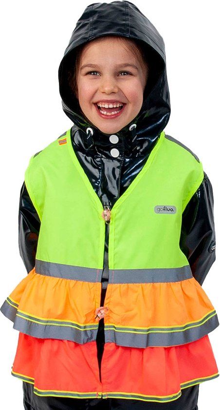 Gofluo - Fluohesje Kind Grace - Reflecterend - Tutu - Veiligheidsvest - 7-9Y - Geel