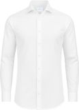 Vercate - Strijkvrij Overhemd - Wit - Slim Fit - Katoen Satijn - Lange Mouw - Heren - Maat 38/S