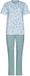 Pastunette - Dames Pyjama Korte Mouwen - 100% Katoen - Stone Blue - Blauw/Wit - Maat 38