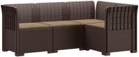 vidaXL - 4-Persoons - Tuin - Sofa - met - Kussens - Rattan - Look - PP - Bruin