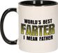 Bellatio Decorations vaderdag cadeau mok - zwart/wit - 300 ml - worlds best farter - Cadeau mokken