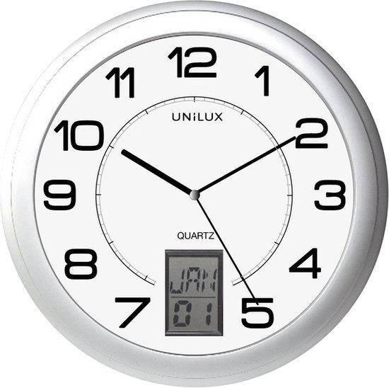 Unilux Attraction Instinct Wandklok - Rond - Aluminium - Ø31 cm - Zilver