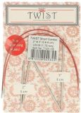 ChiaoGoo TWIST Lace Short Combo Pack 1.75 mm Interchangeable Knitting Needle Tips 5 cm and 8 cm with Red Cables