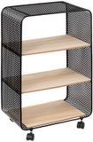 5 Five Simply Smart Plank op wielen met 3 vakken, Zwart