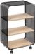 5 Five Simply Smart Plank op wielen met 3 vakken, Zwart