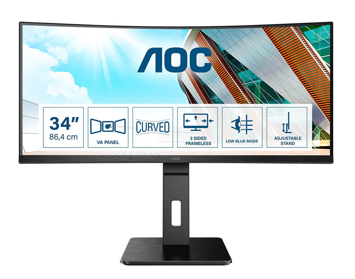 AOC CU34P2A 34" Curved LED Monitor - 3440 x 1440 - Quad HD