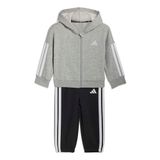 adidas uniseks-baby Essentials Jogger Track Suit, medium grey heather/white, 6-9 Months
