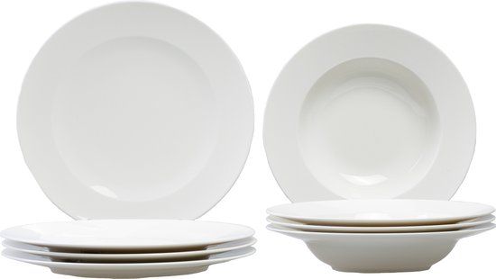 Villeroy & Boch For Me Dinner Set - 8-delig / 4 personen - Wit Porselein