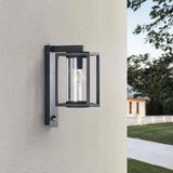 Lucande Ferda Buitenwandlamp met Bewegingssensor - Aluminium/Glas - Antraciet - H: 38 cm - E27