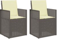 vidaXL Tuinstoelen 2 stuks Lichtgrijs en Crème PP