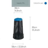 WEBMARKETPOINT Stefanplast Afvalbak Tresle 58x90 - 100 L Zwart+ Deksel Blauw