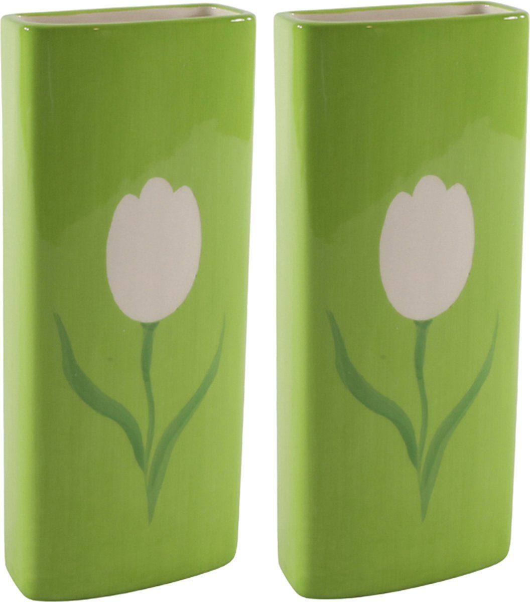 Svenska Living Radiatorbak luchtbevochtiger/waterverdamper - 2 st - 20 x 8 cm - porselein - groen