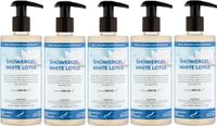 Claudius Cosmetics B.V. Douchegel White Lotus 500 ml - set van 5 stuks - met gratis pomp - Showergel