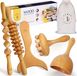 Ensemble d'outils de massage Wood Therapy - Ensemble de 5 pièces avec outil de drainage lymphatique et masseur de cellulite, rouleaux en bois pour le remodelage du corps