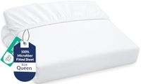 Royale Linens Hoeslaken Queen - geborsteld hotelkwaliteit 1800
