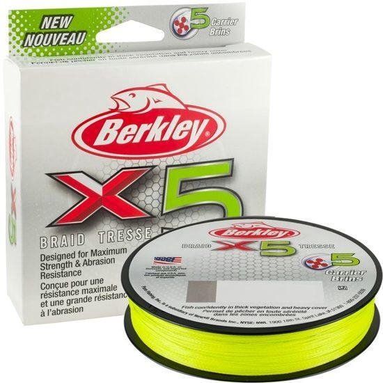 Berkley X5 Braid - Gevlochten Vislijn - 0.17mm - Fluo Geel - 150m
