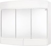 Differnz Topas Spiegelkast - Badkamerkast met 3 Deuren - Wit - 60x53cm - Met Verlichting