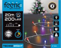 Feeric lights & Christmas Feeric lights Kerstverlichting - gekleurd - 20 meter - 200 led lampjes - transparant snoer