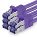 1aTTack.de Cat.7 netwerkkabel 0,5 m - Violet - 5 stuks
