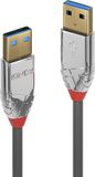 LINDY 36626 Câble USB USB 3.2 Gen1 Prise USB-A, Prise USB-A 1,00 m Gris