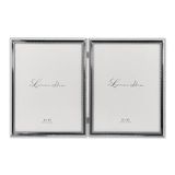 Lawrence Frames 510780D verzilverde dubbele kraal scharnierende dubbele fotolijst, 20 bij 25 cm