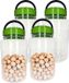 Cm Voedsel opslag container - 4x - kunststof - 4 liter - draaideksel - groen