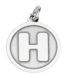 MOOYE ® - Collectie MOOYE Zilveren Letter H rond mat en glans kettinghanger