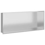 vidaXL Douche Niche 75 x 30 x 9,5 cm Roestvrij staal Geborsteld zilver