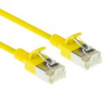 ACT Gele 1,5 meter LSZH S/FTP CAT6A slimline patchkabel snagless met RJ45 connectoren