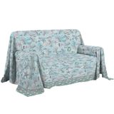 PENSIERI DELICATI Bankplaid 250 x 290 cm, Made in Italy, sprei van 100% puur katoen, maritiem groen, ideaal als sprei of sprei voor de zomer (tweepersoonsbed)