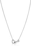 ZINZI zilveren ketting met Infinity teken verbonden met een open hart, bezet met witte zirconia's 42-45cm ZIC2596